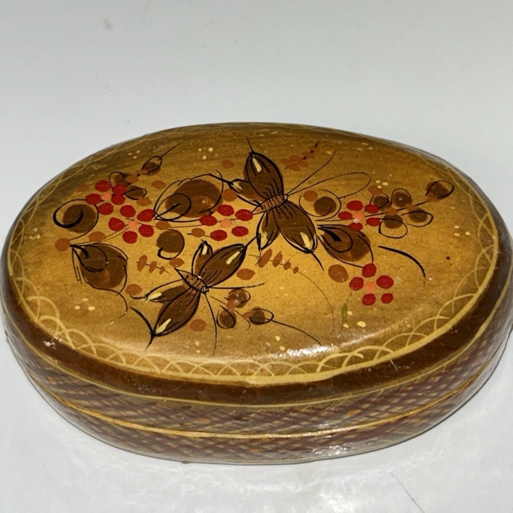 SerMel Tonala Paper Mache Box Signed Mexico 3.5 X 2" #4512